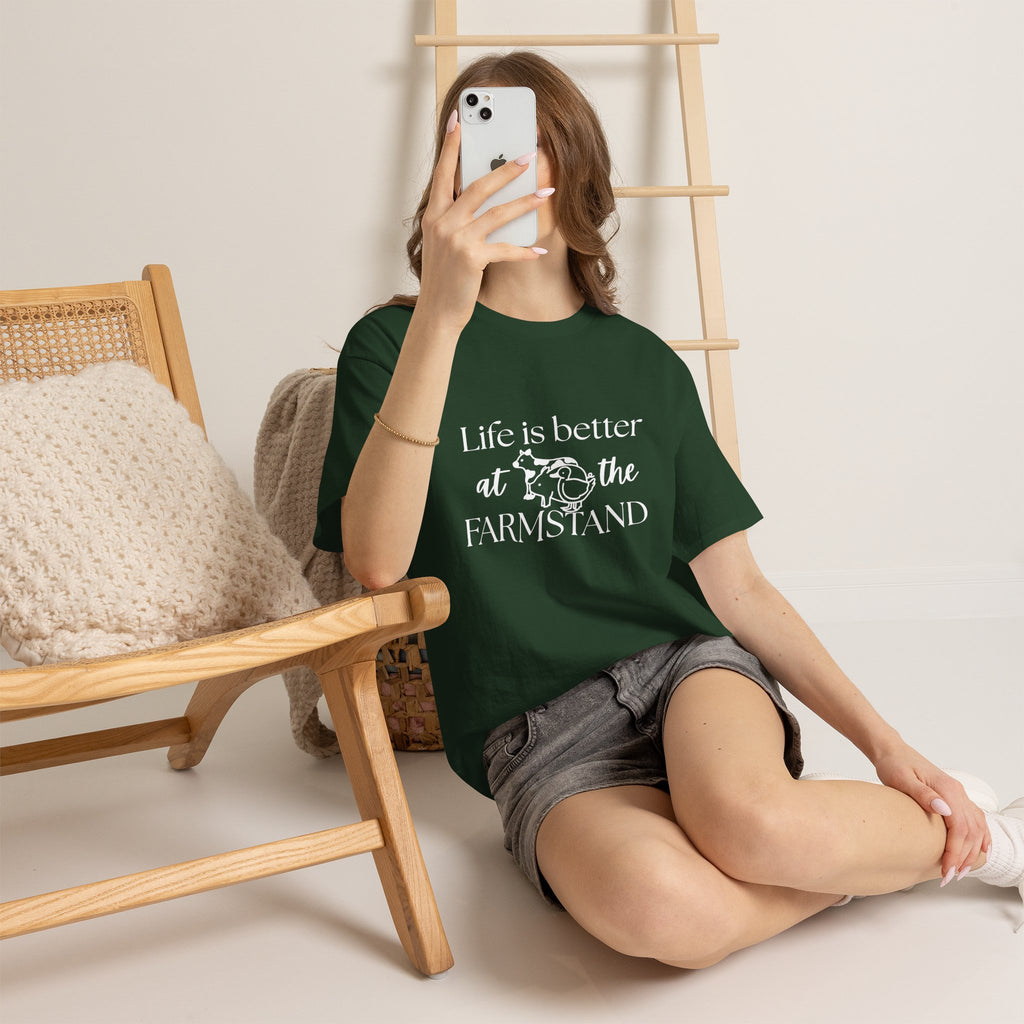Farmstand T-Shirt — "Life Is Better at the Farmstand" Rustic Farmer Tee