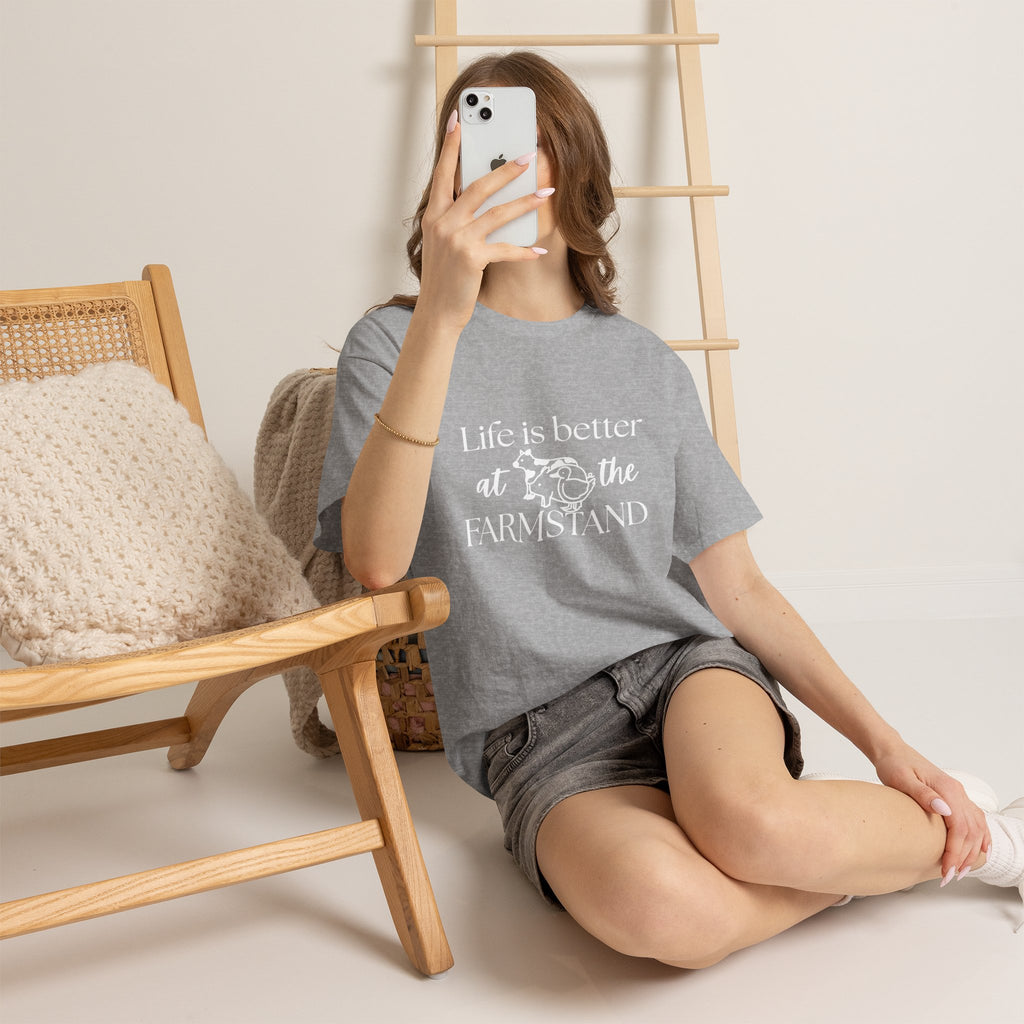 Farmstand T-Shirt — "Life Is Better at the Farmstand" Rustic Farmer Tee