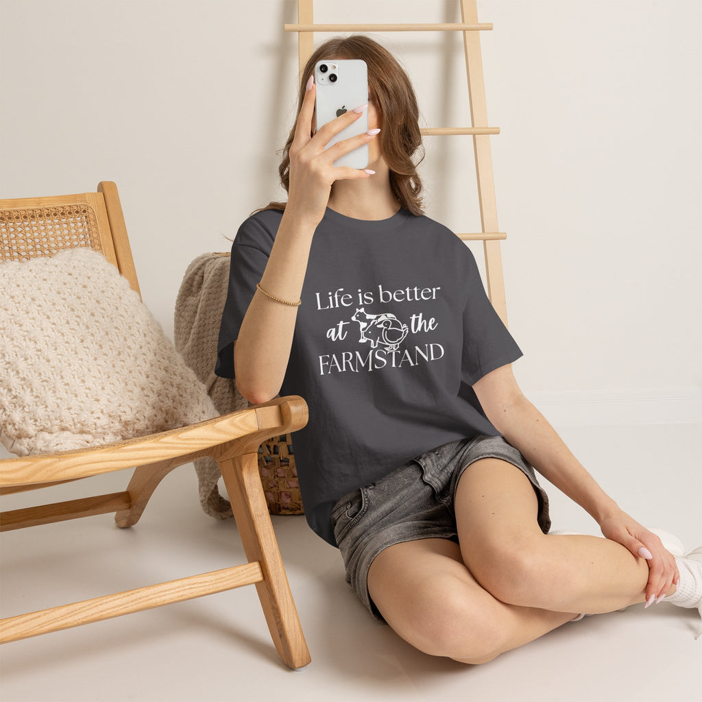 Farmstand T-Shirt — "Life Is Better at the Farmstand" Rustic Farmer Tee
