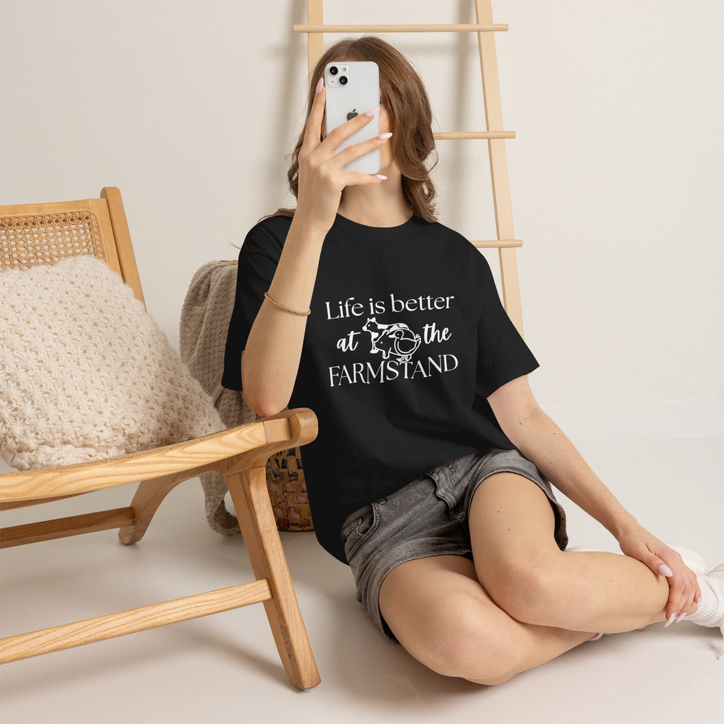 Farmstand T-Shirt — "Life Is Better at the Farmstand" Rustic Farmer Tee
