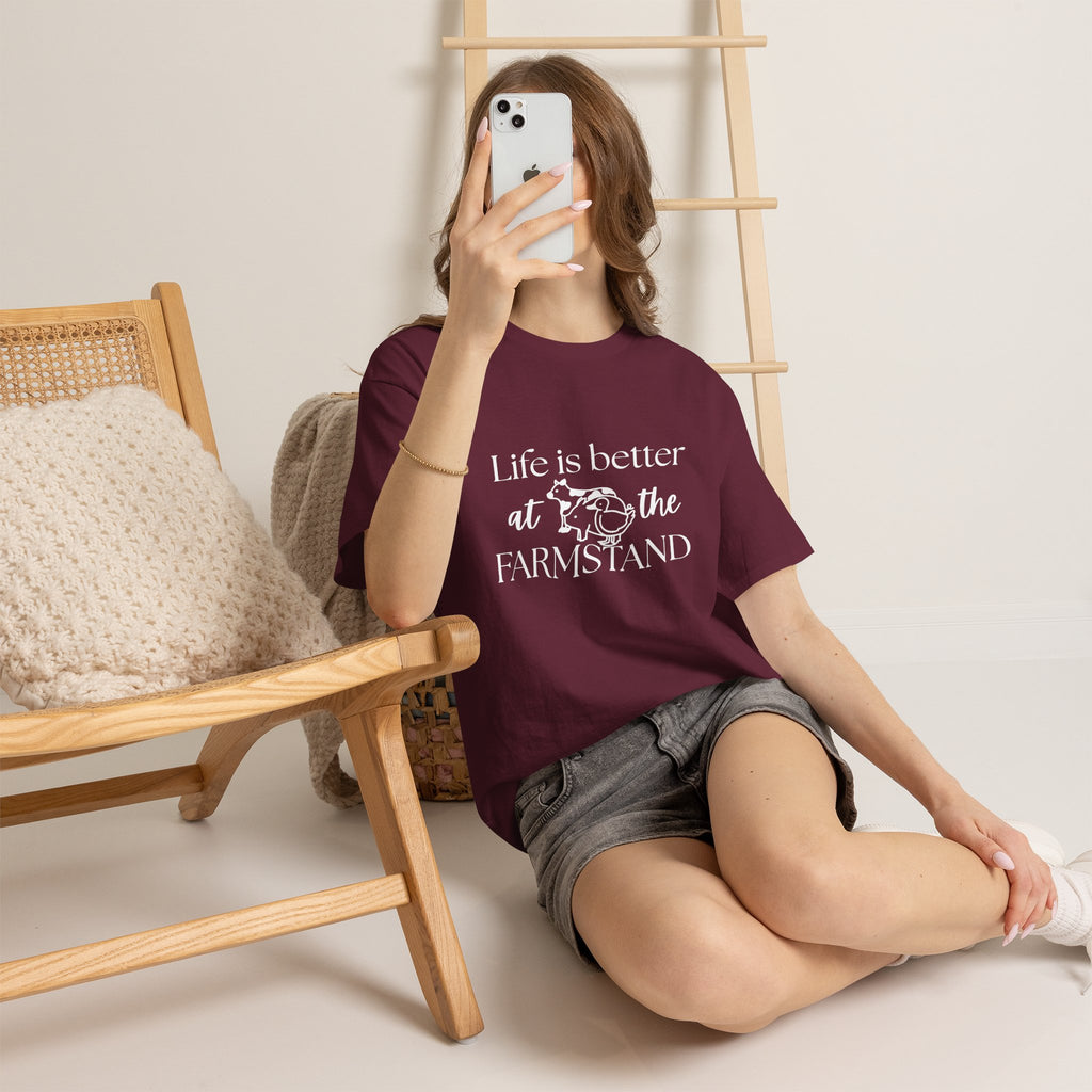 Farmstand T-Shirt — "Life Is Better at the Farmstand" Rustic Farmer Tee