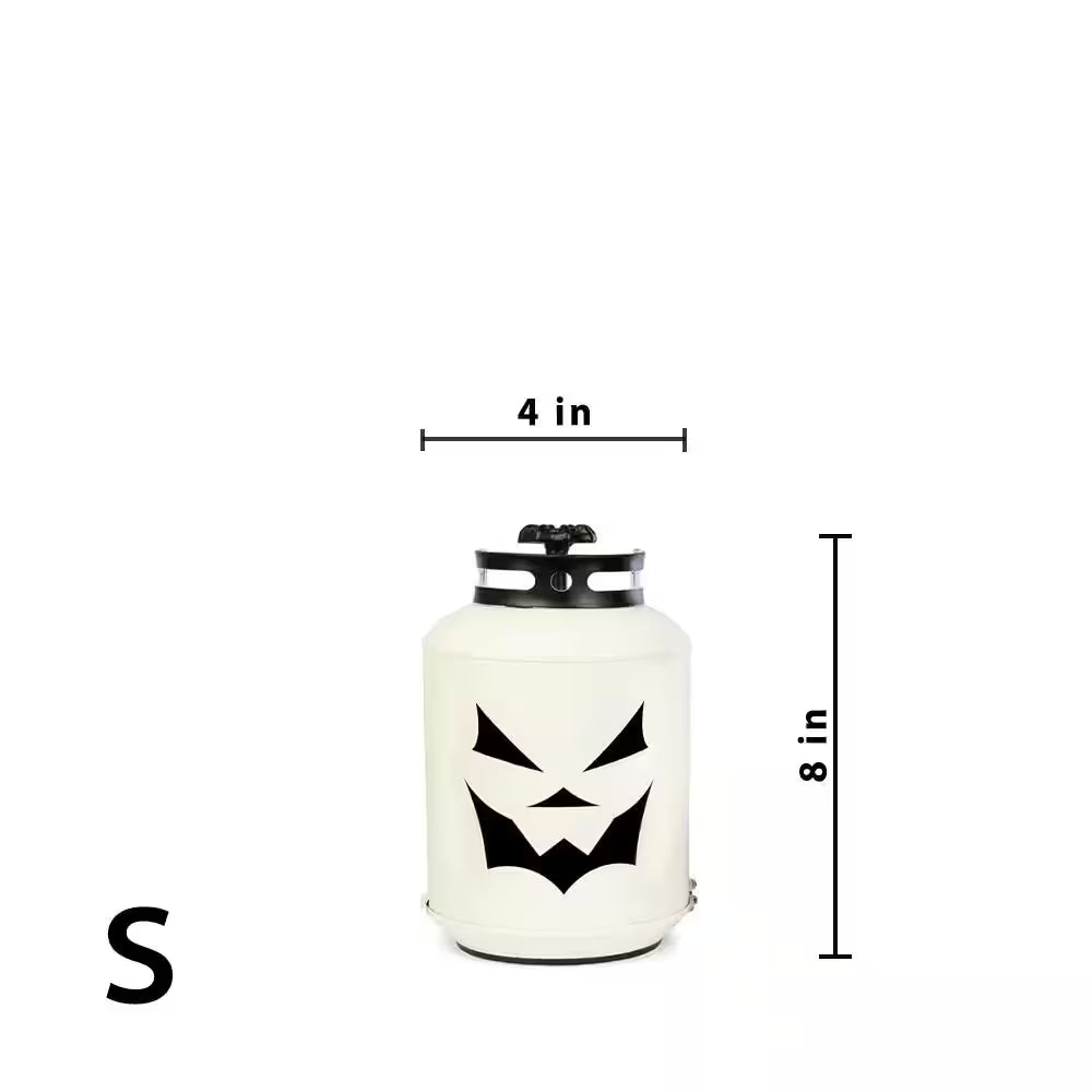 14 In. Halloween White Pumpkin Lanterns - Replica Propane Lanterns (Set of 3)