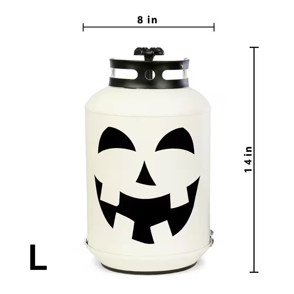 14 In. Halloween White Pumpkin Lanterns - Replica Propane Lanterns (Set of 3)