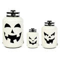14 In. Halloween White Pumpkin Lanterns - Replica Propane Lanterns (Set of 3)